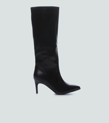 Bota Cana Alta Unicolor Con Tacon DerekNG