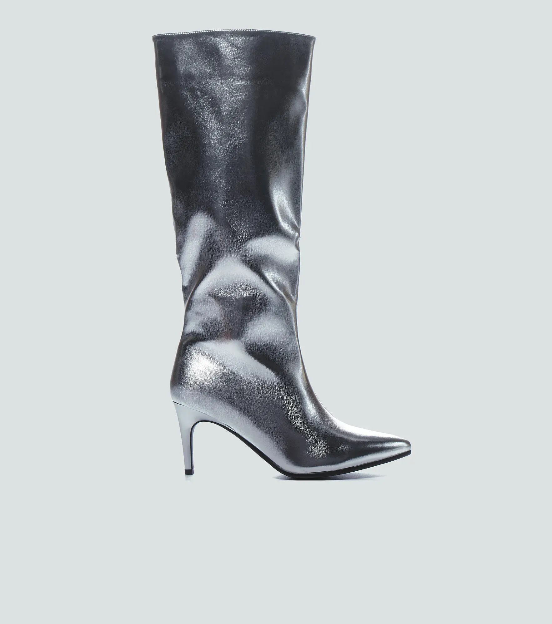 Bota Cana Alta Unicolor Con Tacon DerekPT