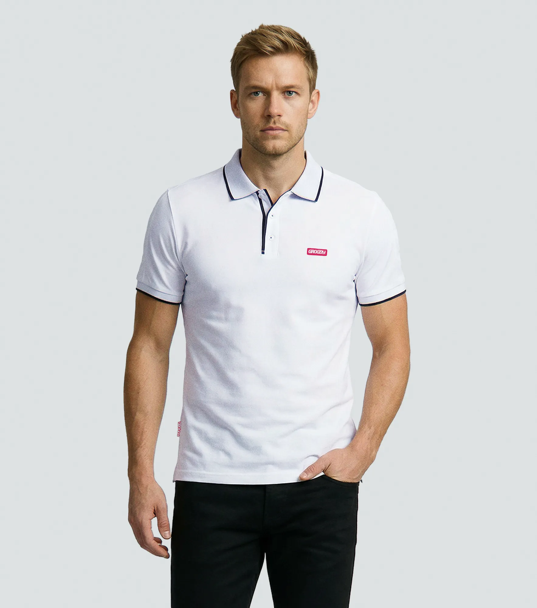 Eros Polo Slim Masculina Groggy 836743 BL