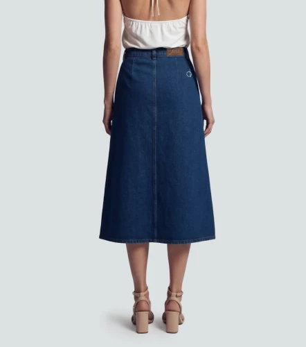 Falda En Indigo Acampanada Salome DerekAZ