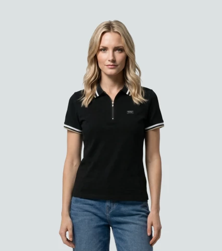 Mary Blusa Polo Con Cortes Cuello Y Punos Tejidos UnserNG