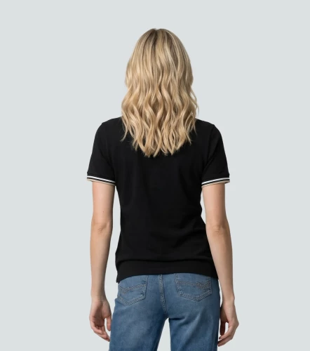 Mary Blusa Polo Con Cortes Cuello Y Punos Tejidos UnserNG