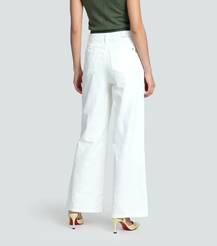 Pantalon Wide Leg En Drill Unicolor Andrew DerekBH