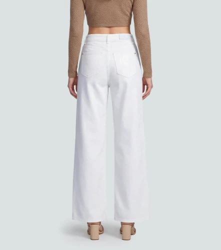 Pantalon Wide Leg En Drill Unicolor Andrew DerekBH