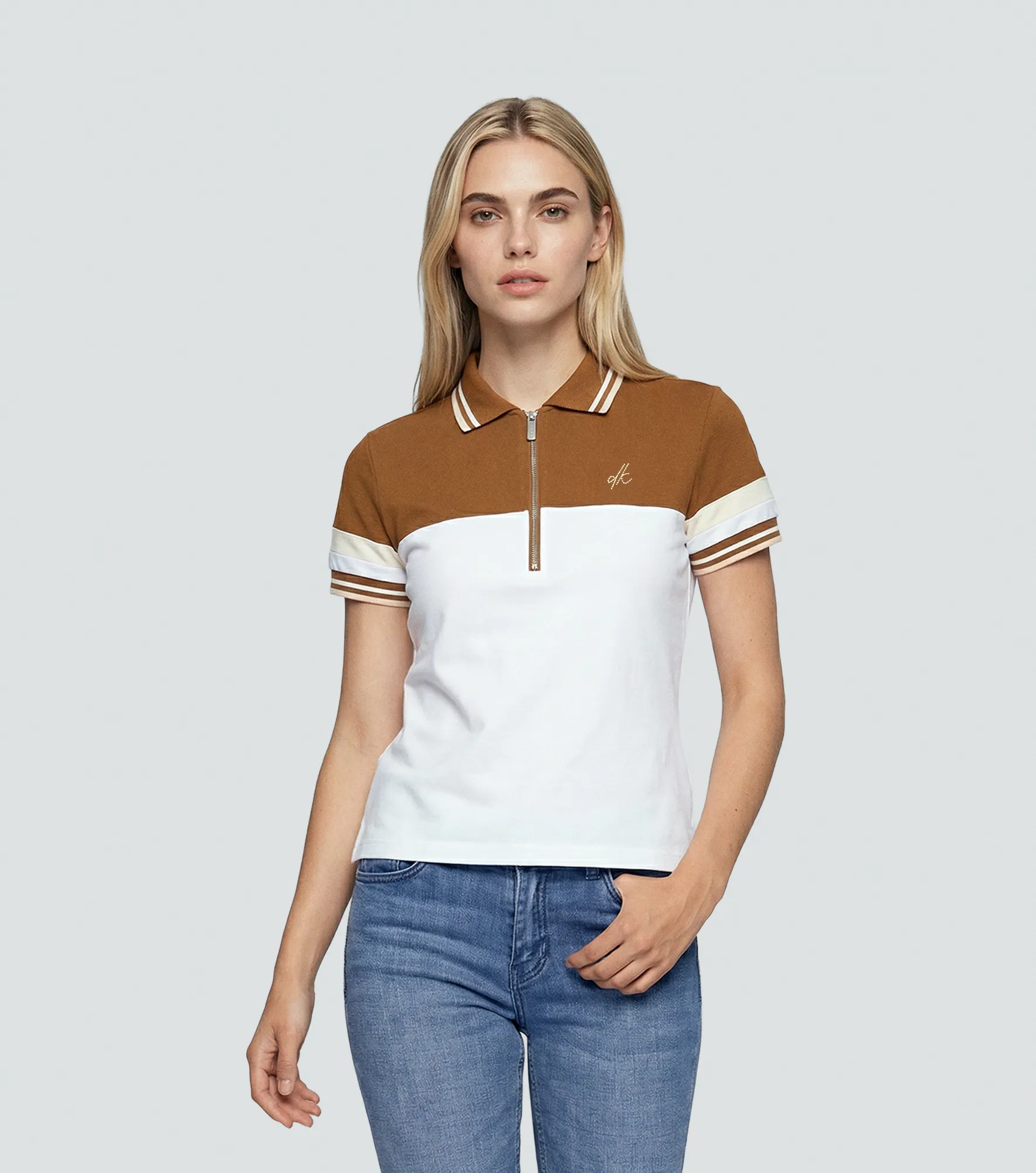Polo Para Mujer Combinado Manga Corta Derek 826629 KQ