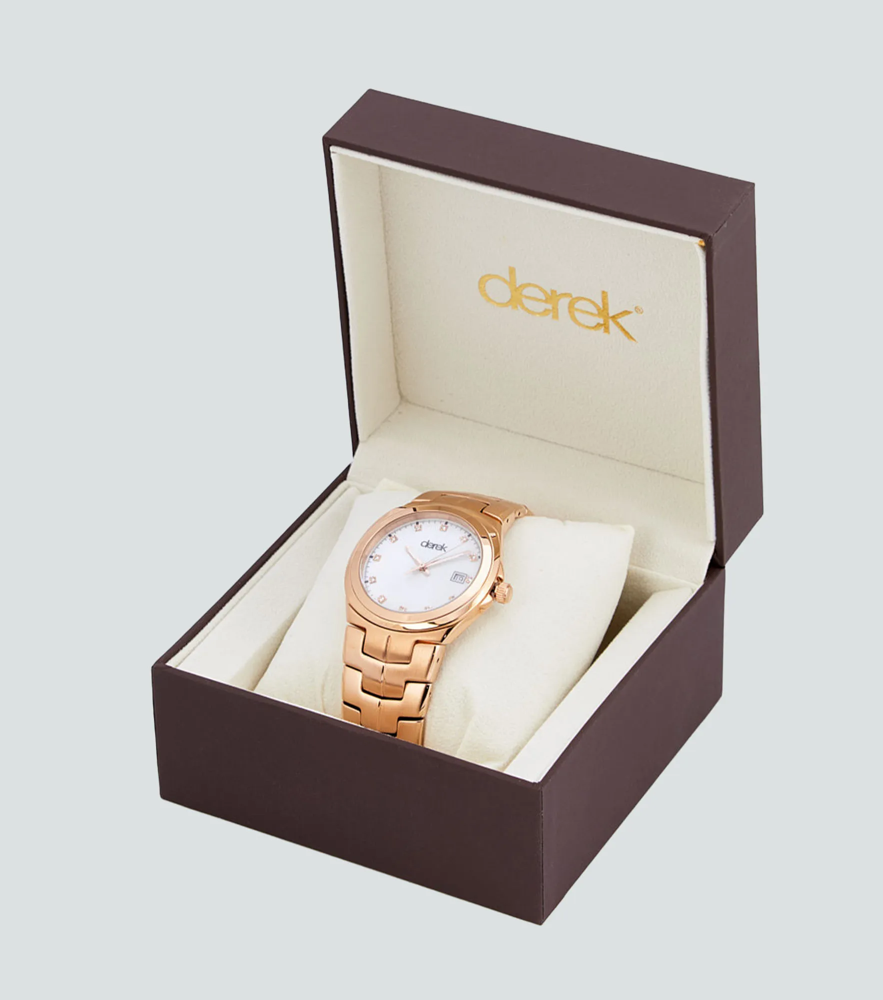 Reloj Para Mujer Pulso Metalico Derek 818027 OR