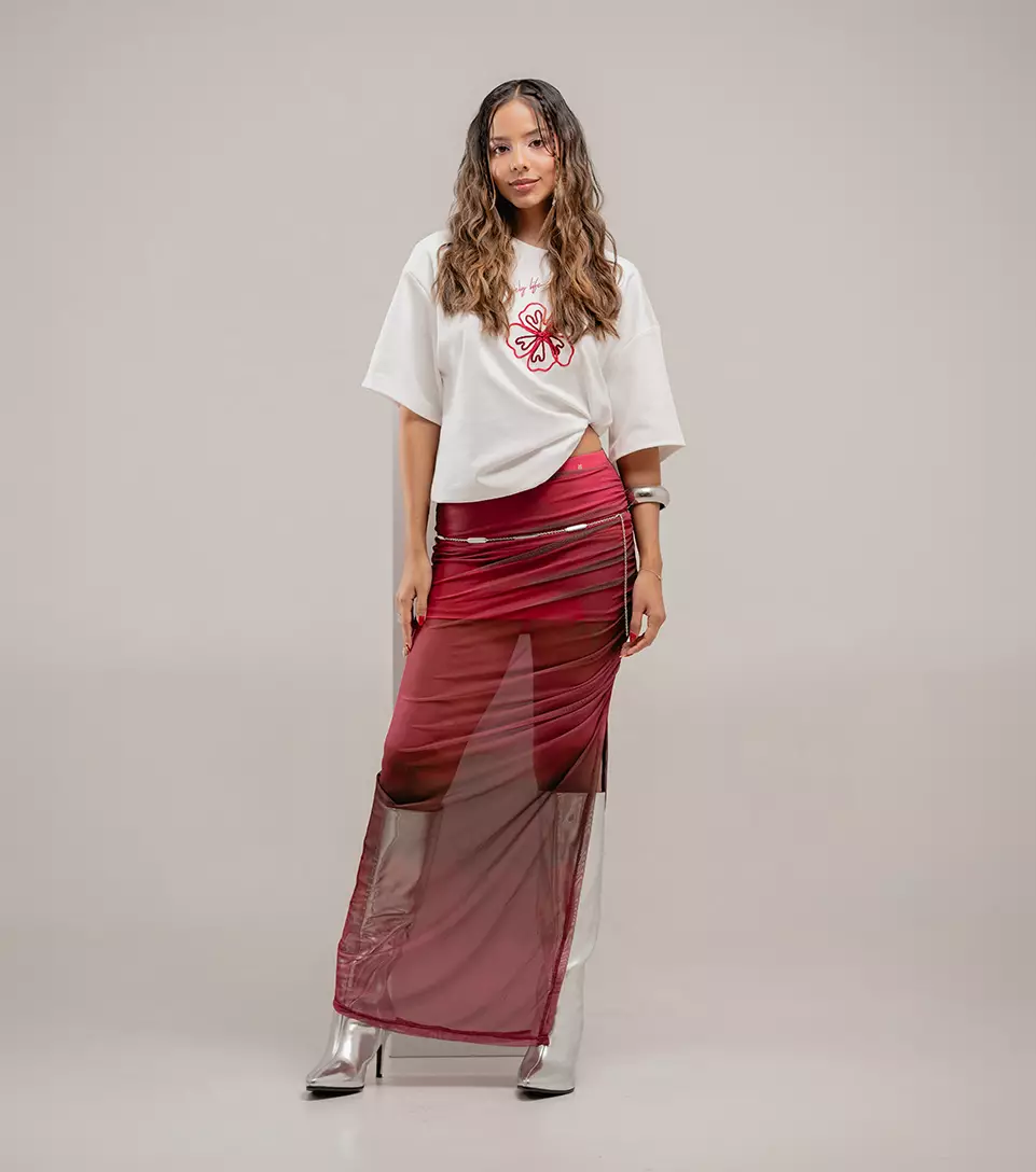 Crimson sheer